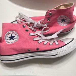 Pink high top converse
